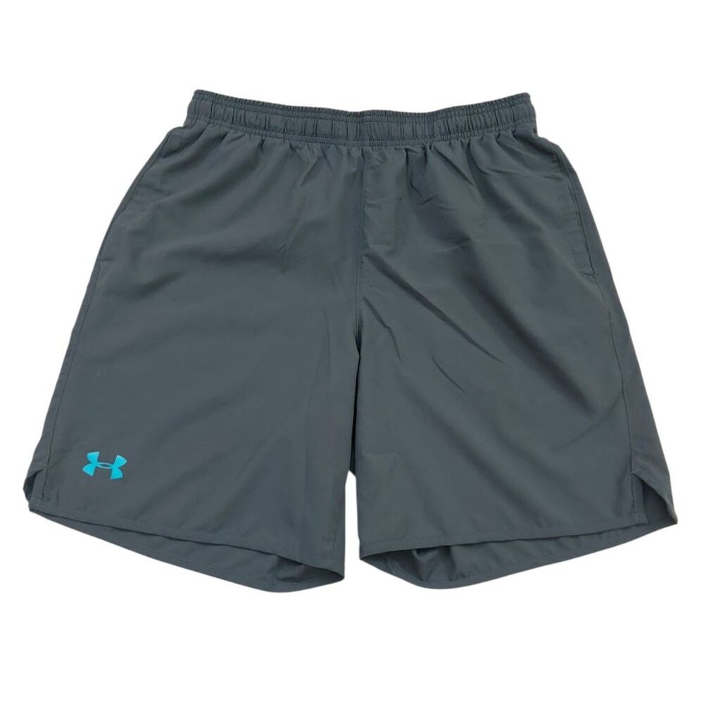 Under Armour Shorts Mens Large Dark Gray Logo Loose Fit Athletic Gym Training